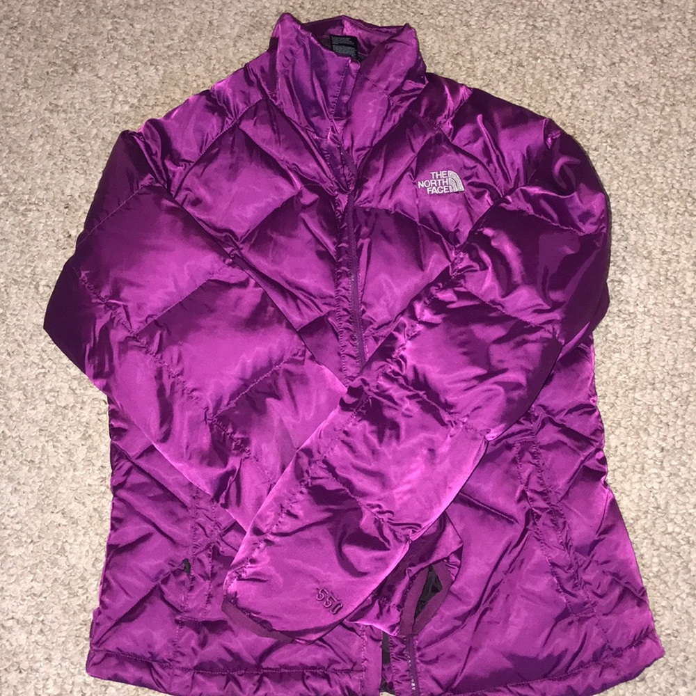 North face purple puffy coat